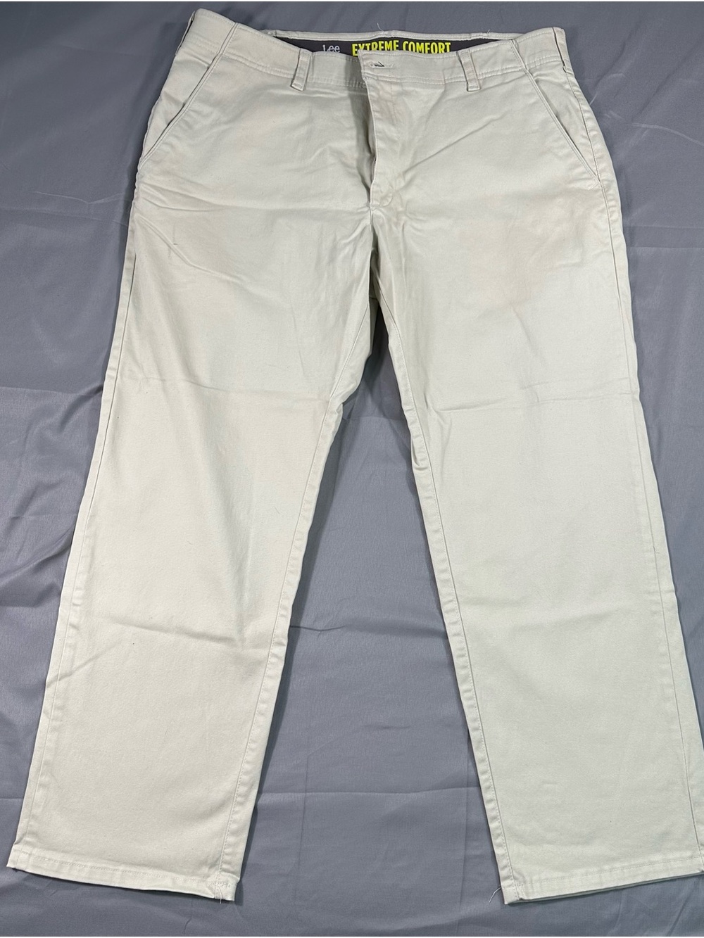 MENS LEE 38 X 29 EXTREME COMFORT STRAIGHT FIT BEIGE KHAKI PANTS 4273590 stretch